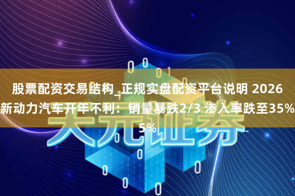 股票配资交易结构_正规实盘配资平台说明 2026新动力汽车开年不利：销量暴跌2/3 渗入率跌至35%