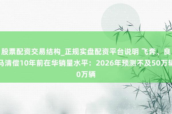 股票配资交易结构_正规实盘配资平台说明 飞奔、良马清偿10年前在华销量水平：2026年预测不及50万辆